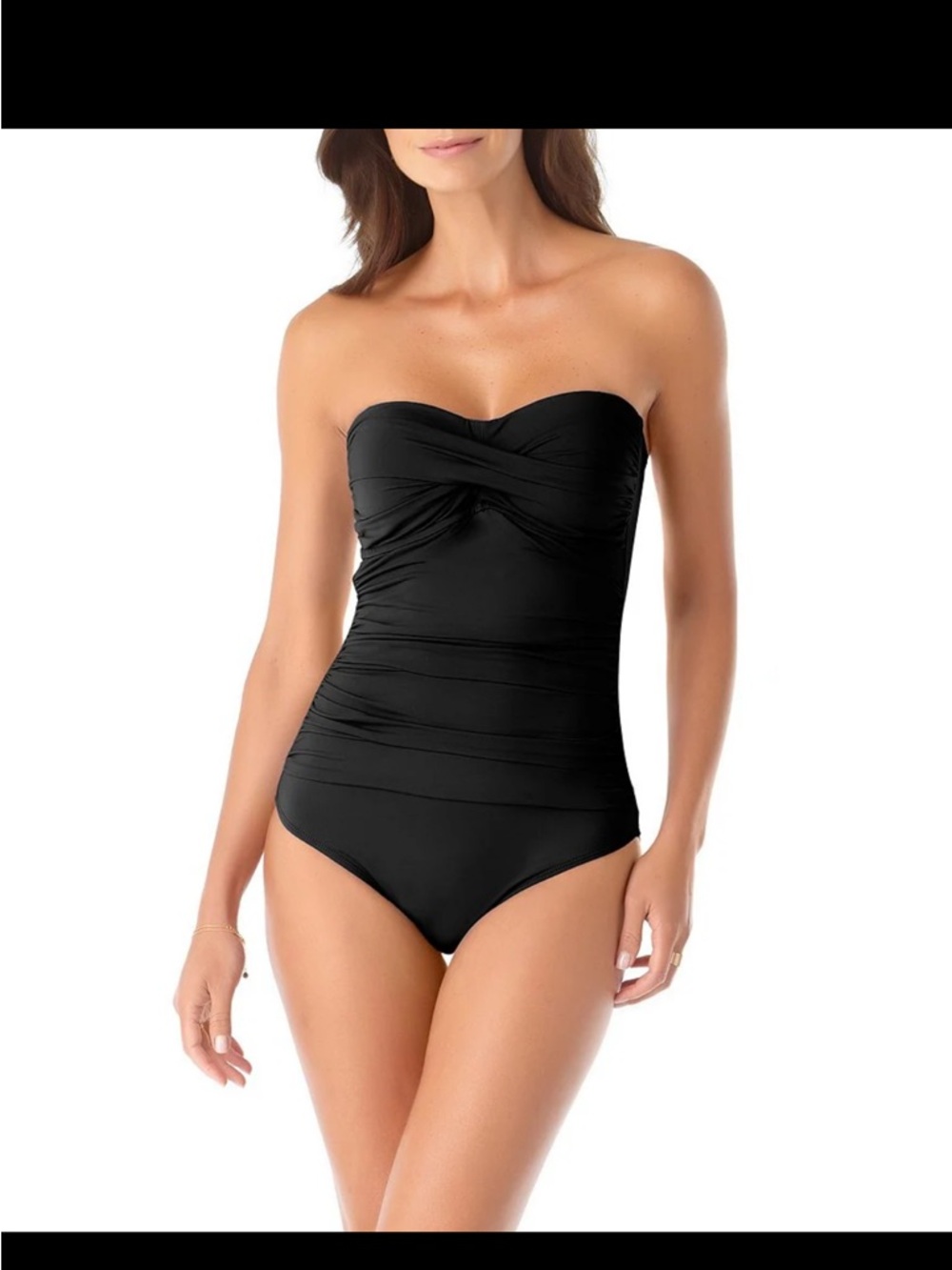 Anne Cole Black Strapless One-Piece Swimsuit